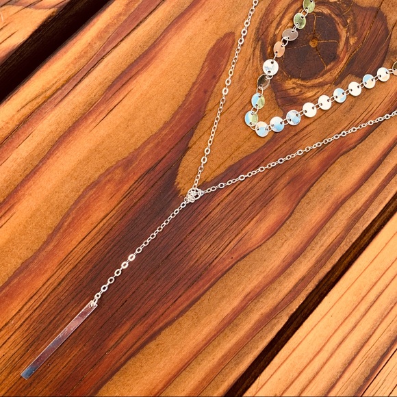 ✯ Alice Long Bar Choker Layered Necklace - Picture 4 of 9